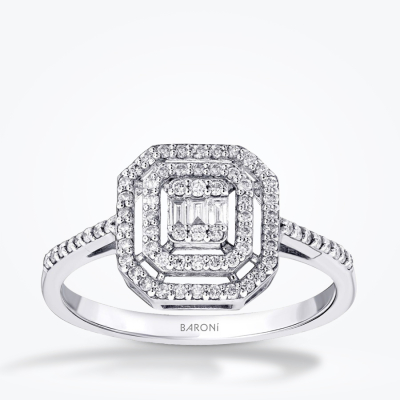0.57 Karat Pırlanta Baget Yüzük - Baroni Diamond