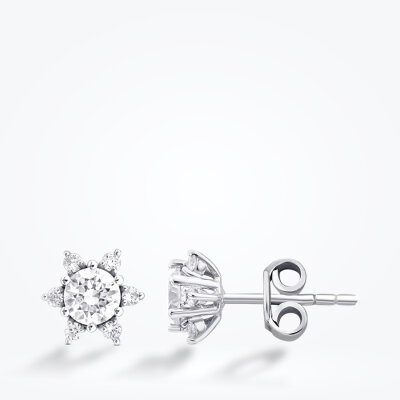 0.57 Karat Pırlanta Lotus Tektas Küpe - Baroni Diamond