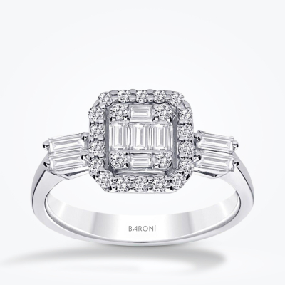 0.58 Karat Pırlanta Baget Yüzük - Baroni Diamond