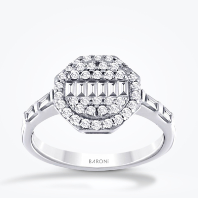 0.58 Karat Pırlanta Baget Yüzük - Baroni Diamond