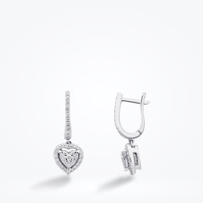 0.58 Karat Pırlanta Kalp Küpe - Baroni Diamond