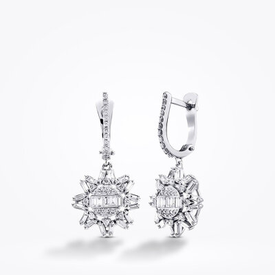 0.59 Karat Pırlanta Baget Küpe - Baroni Diamond