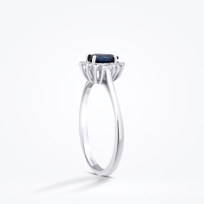 0.59 Karat Pırlanta Safir Yüzük - Baroni Diamond (1)