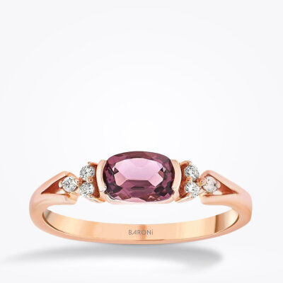 0.61 Karat Pırlanta Ametist Yüzük - Baroni Diamond