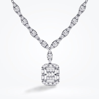 0.56 Karat Pırlanta Baget Kolye - Baroni Diamond