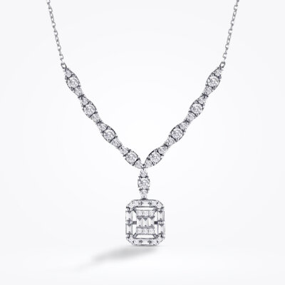 0.56 Karat Pırlanta Baget Kolye - Baroni Diamond (1)