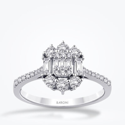 0.61 Karat Pırlanta Baget Yüzük - Baroni Diamond