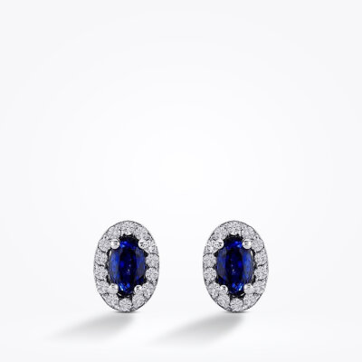 0.61 Karat Pırlanta Safir Küpe - Baroni Diamond (1)