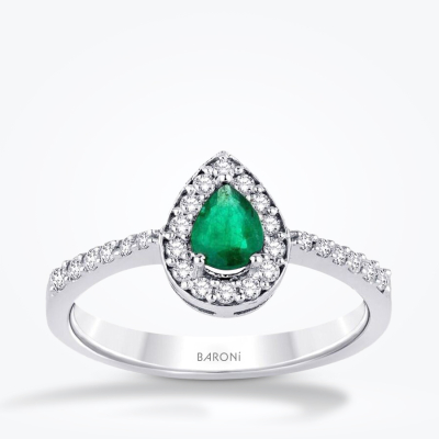0.61 Karat Pırlanta Zümrüt Yüzük - Baroni Diamond