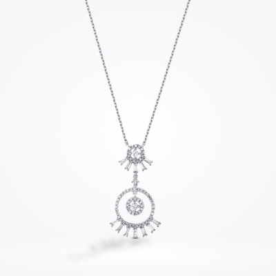 0.63 Karat Pırlanta Baget Kolye - Baroni Diamond (1)