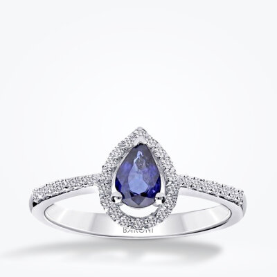 0.63 Karat Pırlanta Safir Yüzük - Baroni Diamond