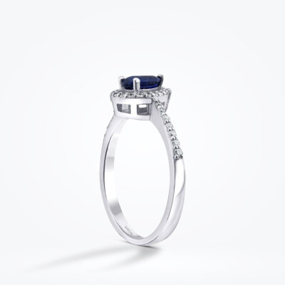 0.63 Karat Pırlanta Safir Yüzük - Baroni Diamond (1)