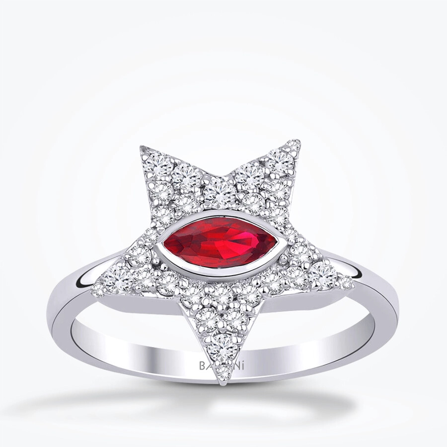 0.63 Karat Pırlanta Yakut Yüzük - Baroni Diamond