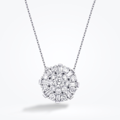0.64 Karat Pırlanta Baget Kolye - Baroni Diamond