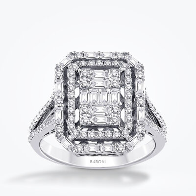 0.64 Karat Pırlanta Baget Yüzük - Baroni Diamond