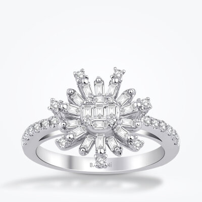 0.64 Karat Pırlanta Baget Yüzük - Baroni Diamond