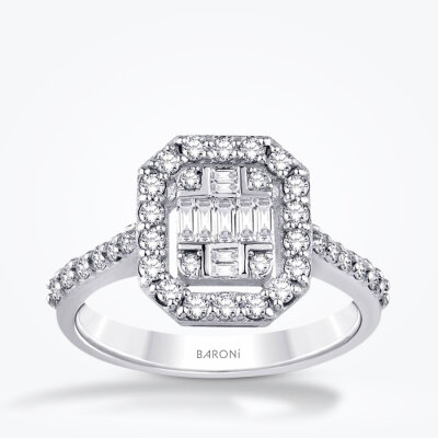 0.65 Karat Pırlanta Baget Yüzük - Baroni Diamond