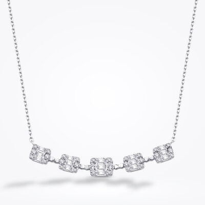 0.66 Karat Pırlanta Baget Kolye - Baroni Diamond