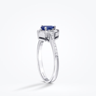 0.66 Karat Pırlanta Safir Yüzük - Baroni Diamond (1)