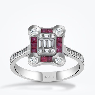 0.66 Karat Pırlanta Yakut Yüzük - Baroni Diamond