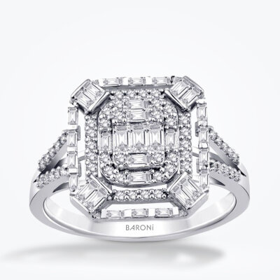 0.67 Karat Pırlanta Baget Yüzük - Baroni Diamond