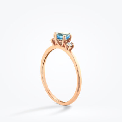 0.67 Karat Pırlanta Blue Topaz Yüzük - Baroni Diamond (1)