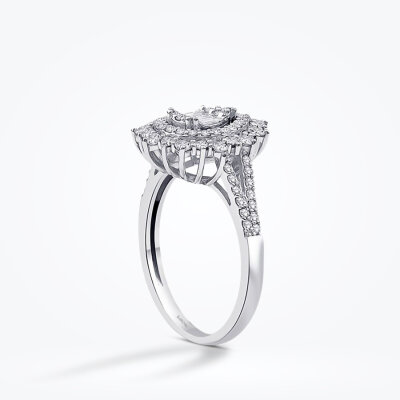 0.67 Karat Pırlanta Damla Baget Yüzük - Baroni Diamond (1)
