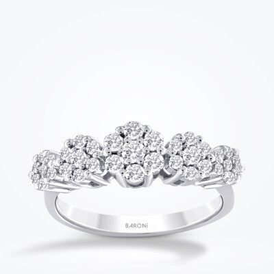 0.67 Karat Pırlanta Taşlı Çiçek Yüzük - Baroni Diamond