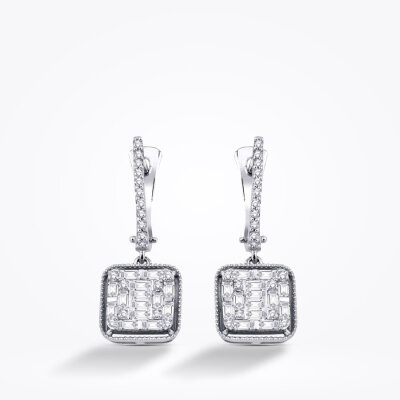 0.70 Karat Pırlanta Baget Küpe - Baroni Diamond (1)