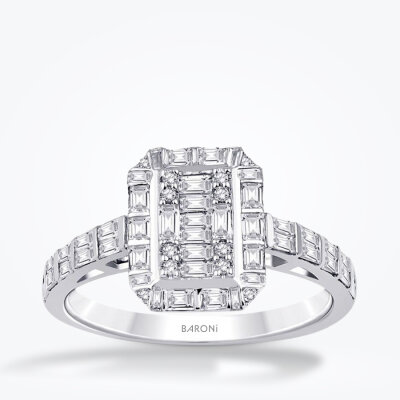 0.71 Karat Pırlanta Baget Yüzük - Baroni Diamond