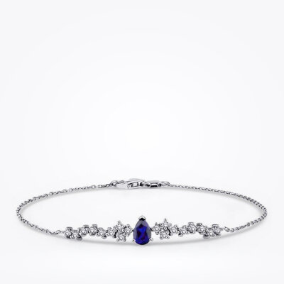 0.71 Karat Pırlanta Safir Bileklik - Baroni Diamond