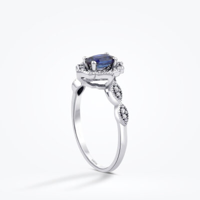 0.71 Karat Pırlanta Safir Yüzük - Baroni Diamond (1)