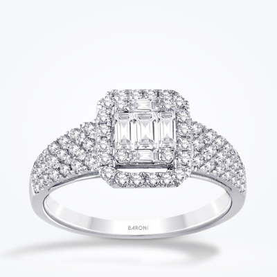0.73 Karat Pırlanta Baget Yüzük - Baroni Diamond