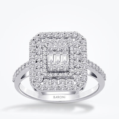 0.74 Karat Pırlanta Baget Yüzük - Baroni Diamond