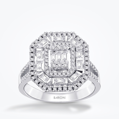 0.74 Karat Pırlanta Baget Yüzük - Baroni Diamond
