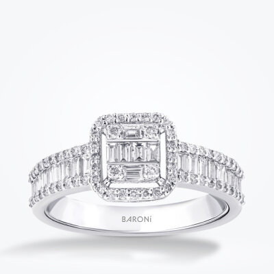 0.74 Karat Pırlanta Baget Yüzük - Baroni Diamond