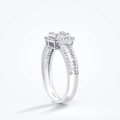 0.74 Karat Pırlanta Baget Yüzük - Baroni Diamond (1)