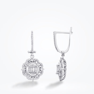 0.75 Karat Pırlanta Baget Küpe - Baroni Diamond