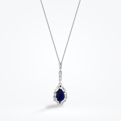 0.75 Karat Pırlanta Safir Kolye - Baroni Diamond (1)