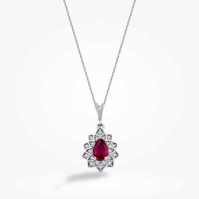 0.75 Karat Pırlanta Yakut Kolye - Baroni Diamond