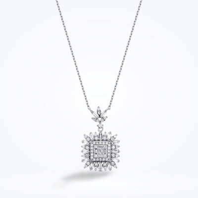0.76 Karat Pırlanta Baget Kolye - Baroni Diamond (1)
