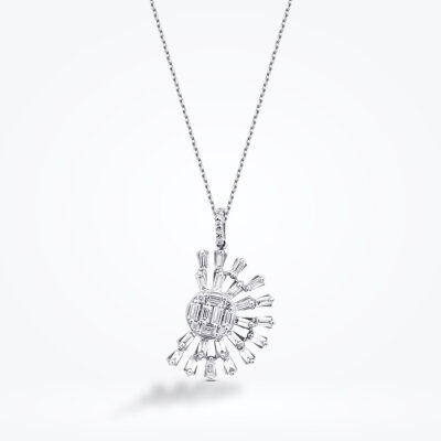 0.76 Karat Pırlanta Baget Kolye - Baroni Diamond (1)