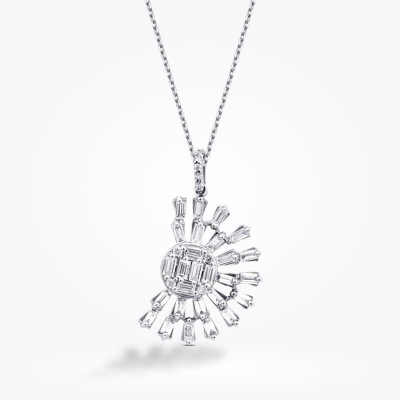 0.76 Karat Pırlanta Baget Kolye - Baroni Diamond