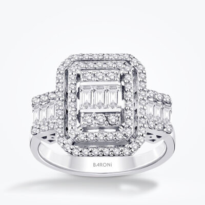 0.77 Karat Pırlanta Baget Yüzük - Baroni Diamond