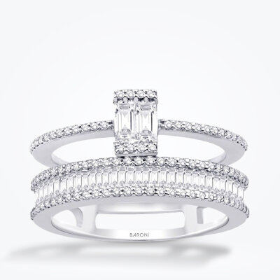 0.77 Karat Pırlanta Baget Yüzük - Baroni Diamond