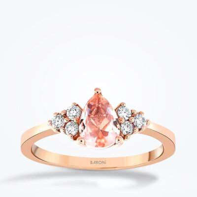 0.77 Karat Pırlanta Morganit Yüzük - Baroni Diamond