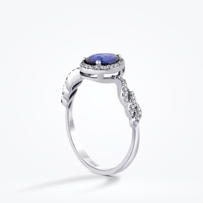0.83 Karat Pırlanta Safir Yüzük - Baroni Diamond (1)