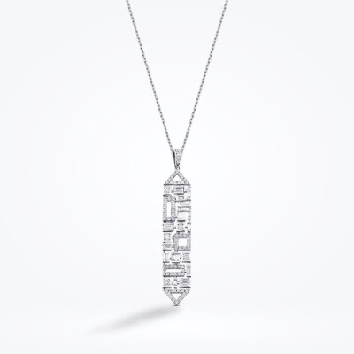 0.63 Karat Pırlanta Baget Kolye - Baroni Diamond (1)