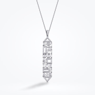 0.63 Karat Pırlanta Baget Kolye - Baroni Diamond