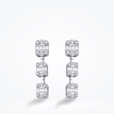 0.79 Karat Pırlanta Baget Küpe - Baroni Diamond